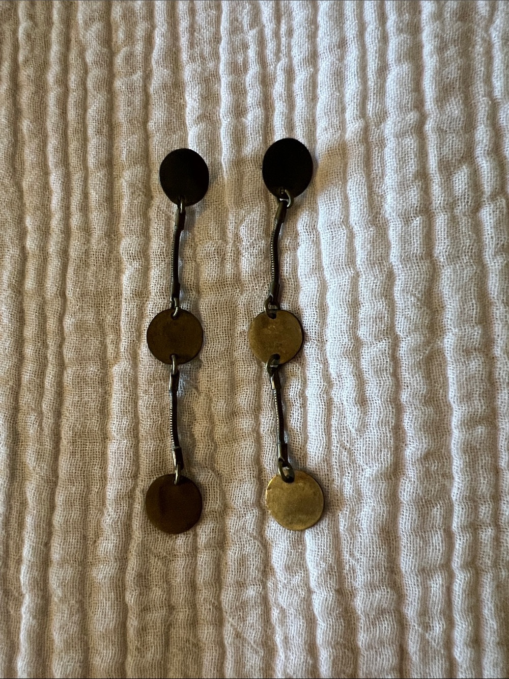 Delicate Gold Disc Drop Earrings - Women Jewelry